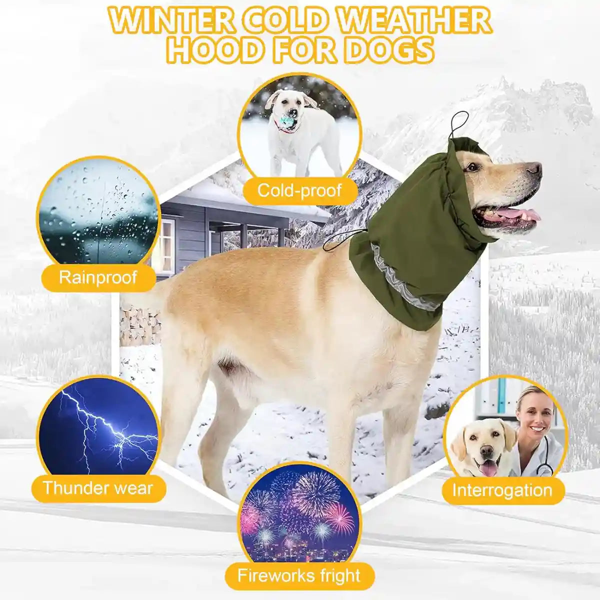 Dog Head Cover And Scarf Set Winter Warmth & Stress Relief Gear