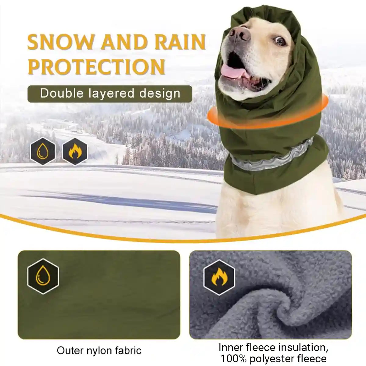 Dog Head Cover And Scarf Set Winter Warmth & Stress Relief Gear