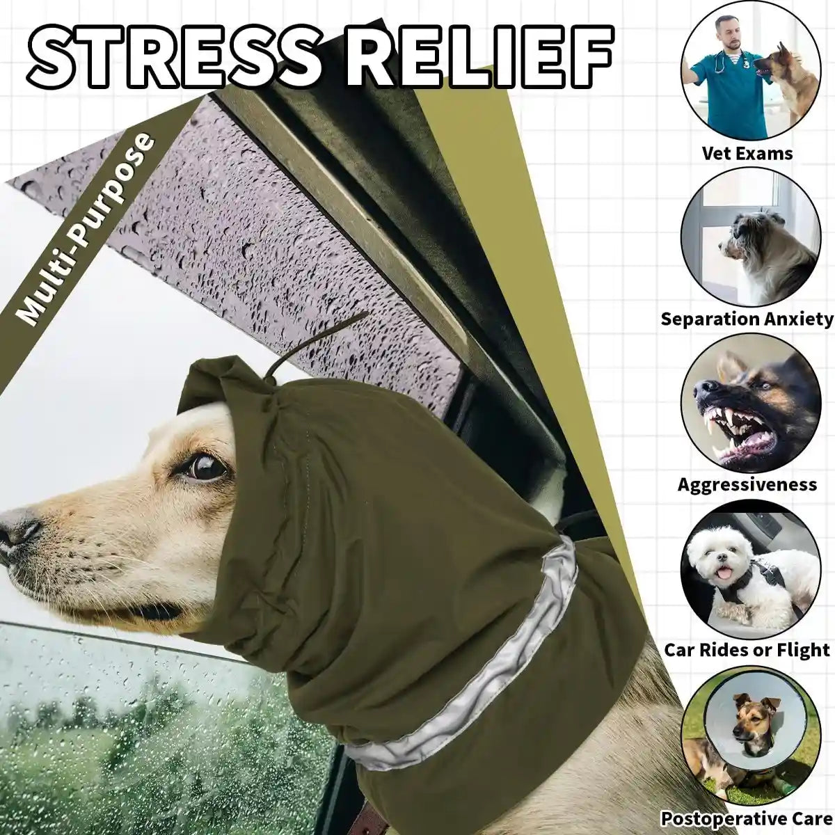 Dog Head Cover And Scarf Set Winter Warmth & Stress Relief Gear