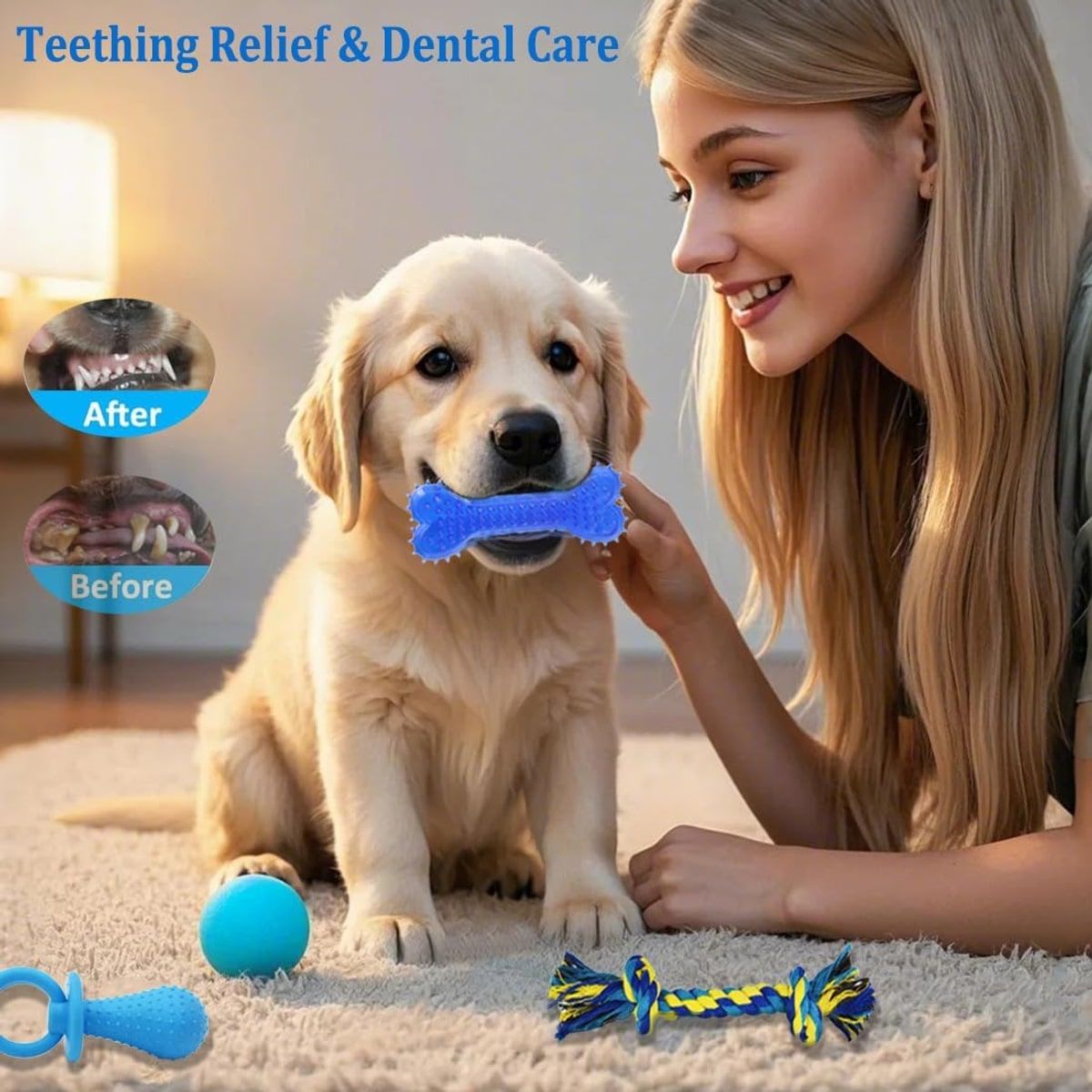 10 Pcs Dog Chew Toy Set with Rope Shapes