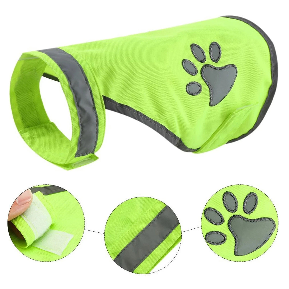 High-Visibility Dog Safety Vest Reflective Fluorescent Green