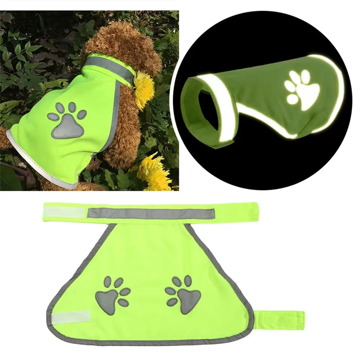 High-Visibility Dog Safety Vest Reflective Fluorescent Green