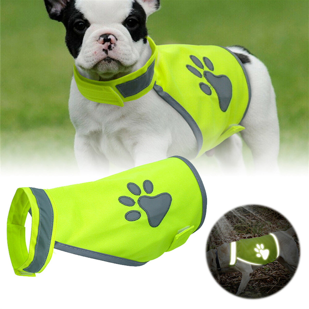 High-Visibility Dog Safety Vest Reflective Fluorescent Green