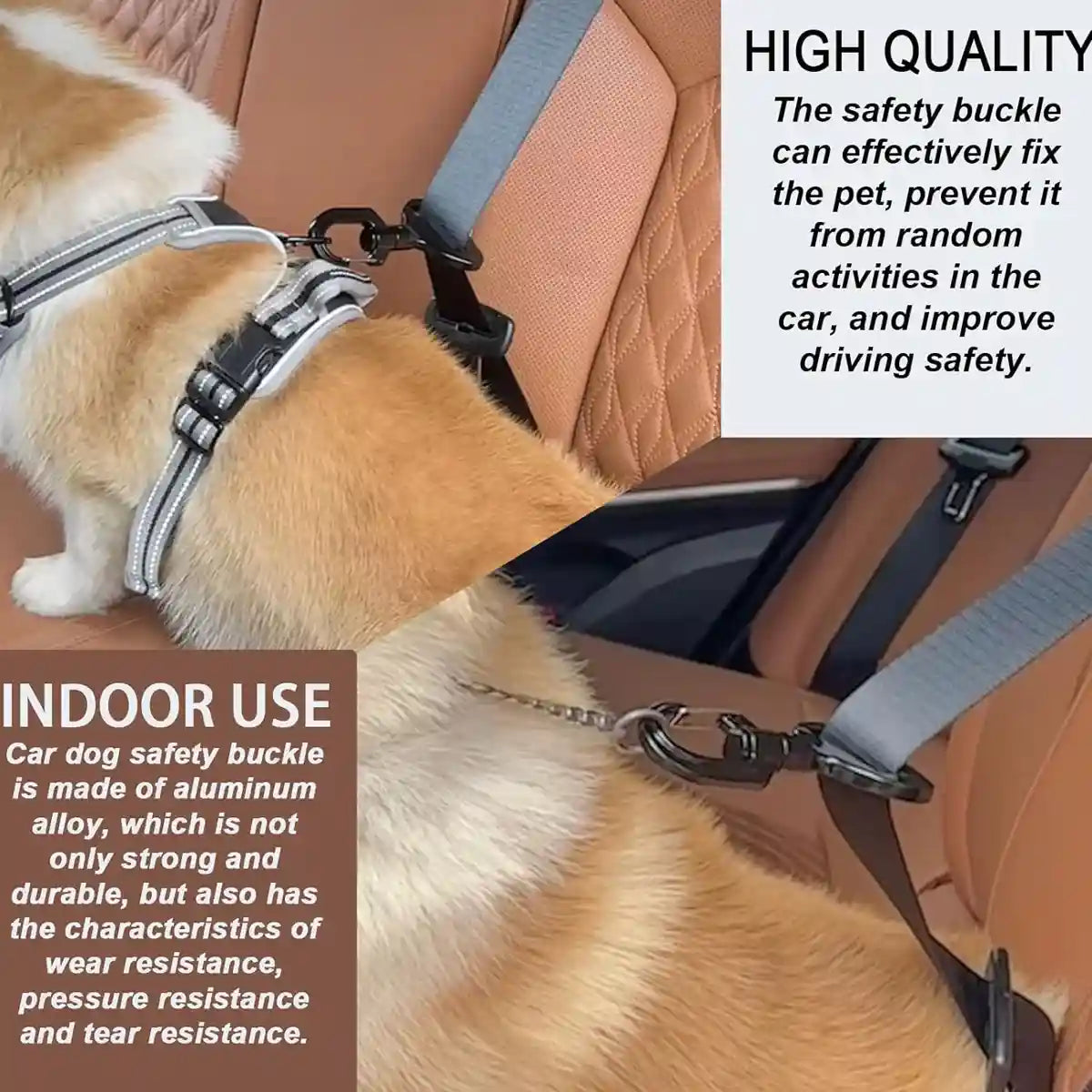 Dog Seat Belt Safety Buckle Harness