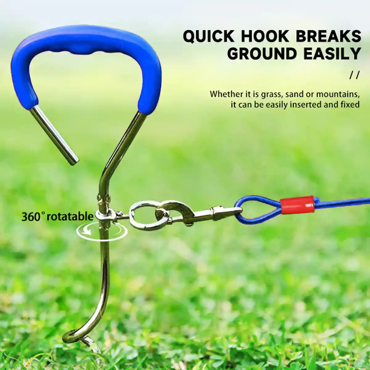 Dog Tie Out Stake Kit for Outdoor Tethering | 10m Cable + Bag