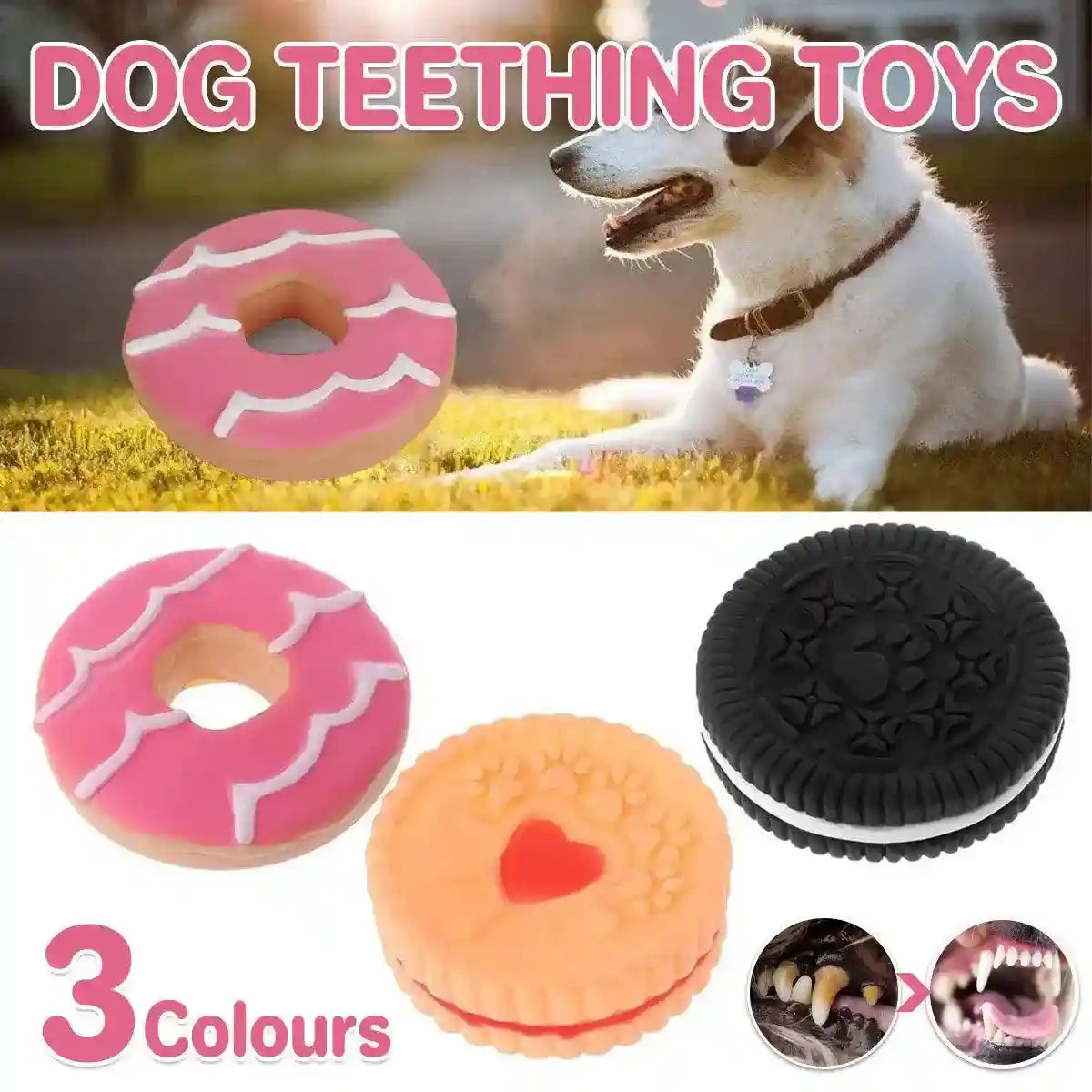 Durable Puppy Teething Toys Squeaky Chew Toys for Small & Medium Dogs