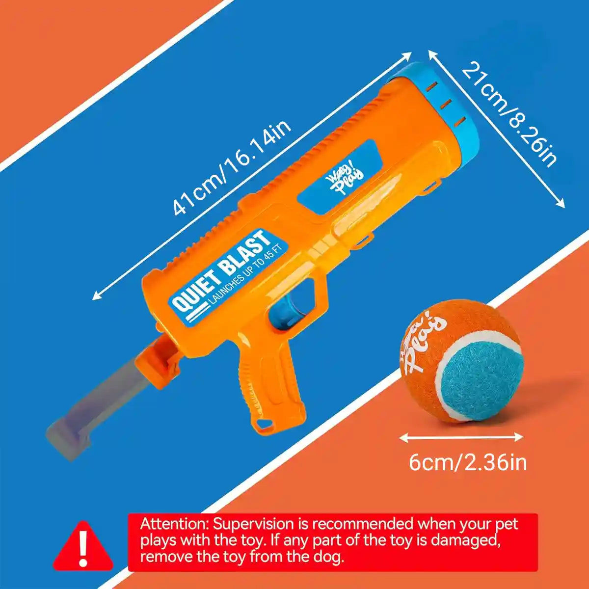 Dog Tennis Ball Launcher (1 Launcher + 3 Balls)