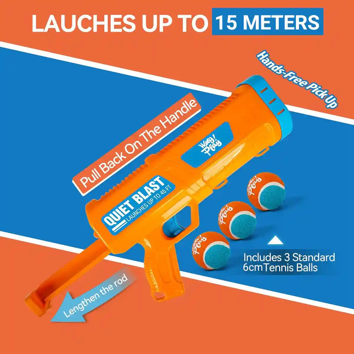 Dog Tennis Ball Launcher (1 Launcher + 3 Balls)