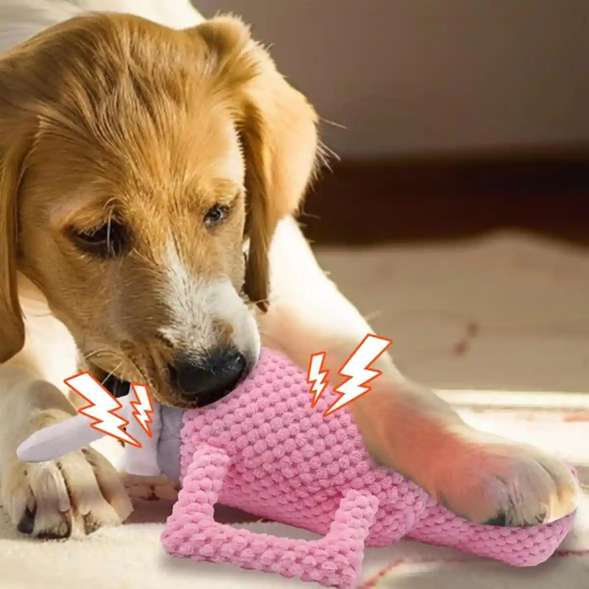 Durable Dog Chew Toy with Squeaker Plush Milk Bottle Pillow