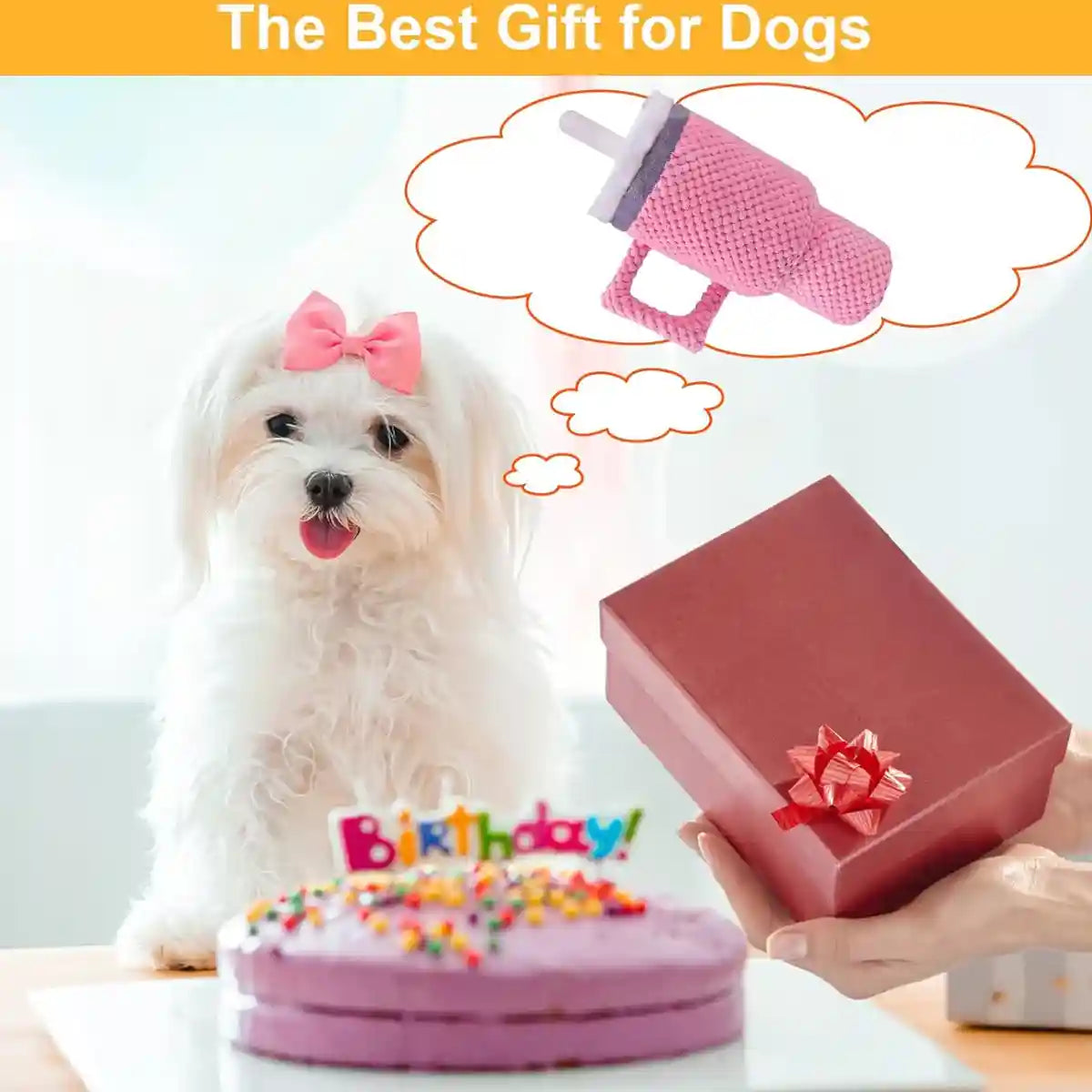 Durable Dog Chew Toy with Squeaker Plush Milk Bottle Pillow