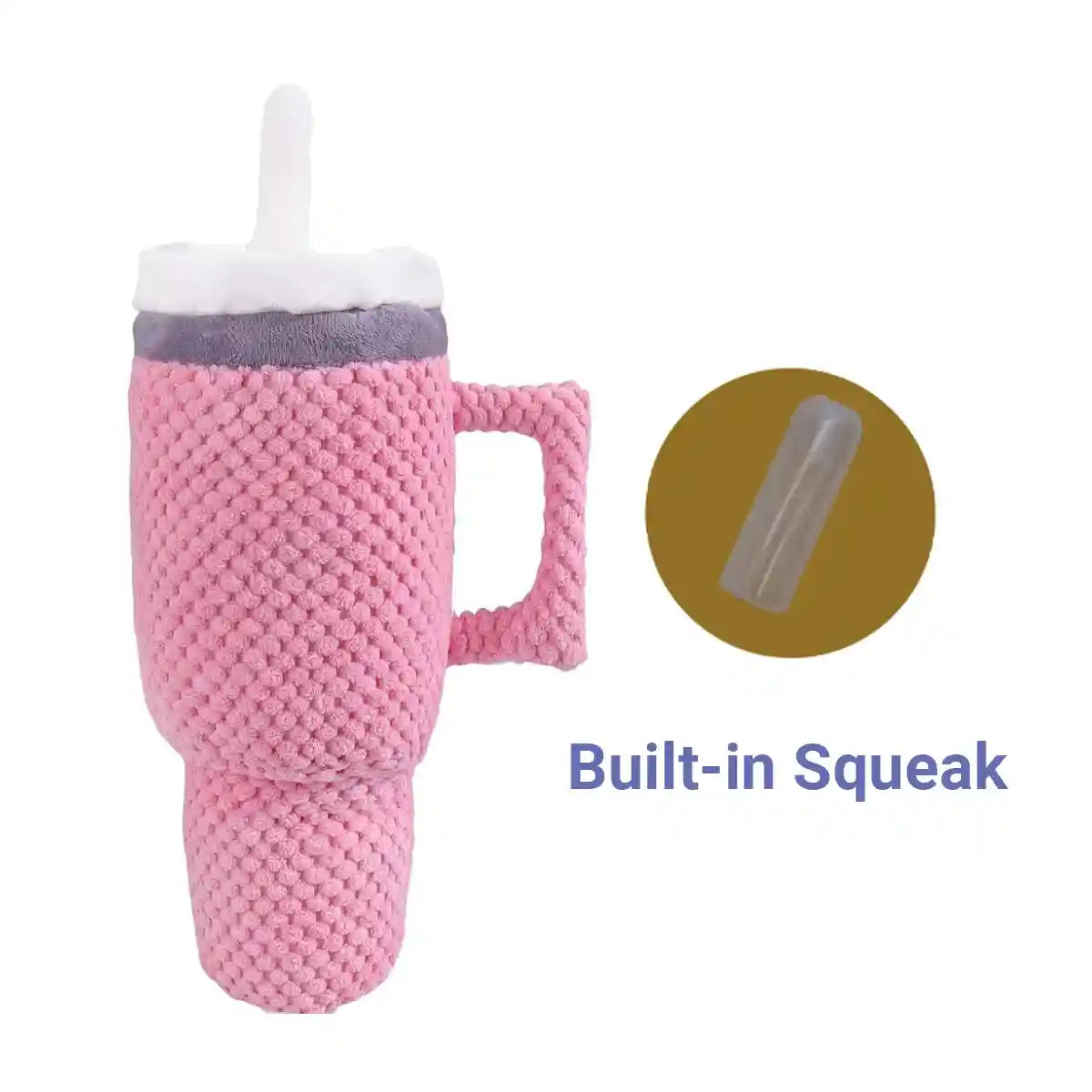 Durable Dog Chew Toy with Squeaker Plush Milk Bottle Pillow