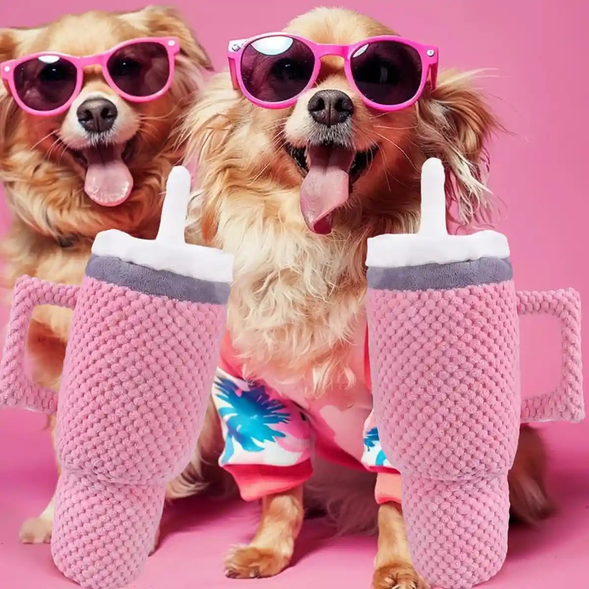 Durable Dog Chew Toy with Squeaker Plush Milk Bottle Pillow