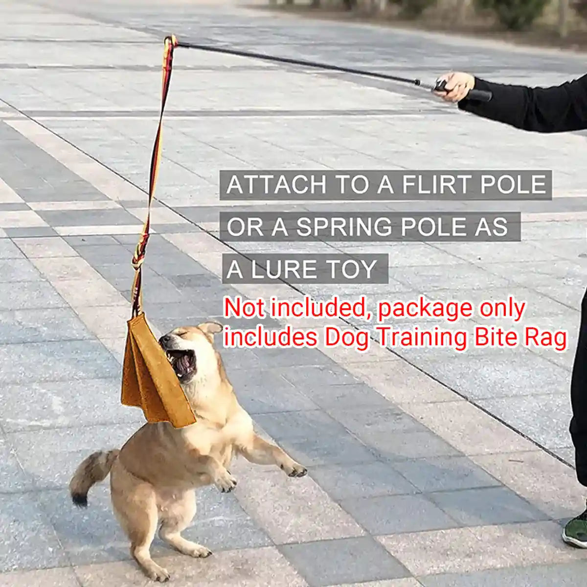 Leather Dog Bite Rag with Nylon Handle for Training Large Breeds