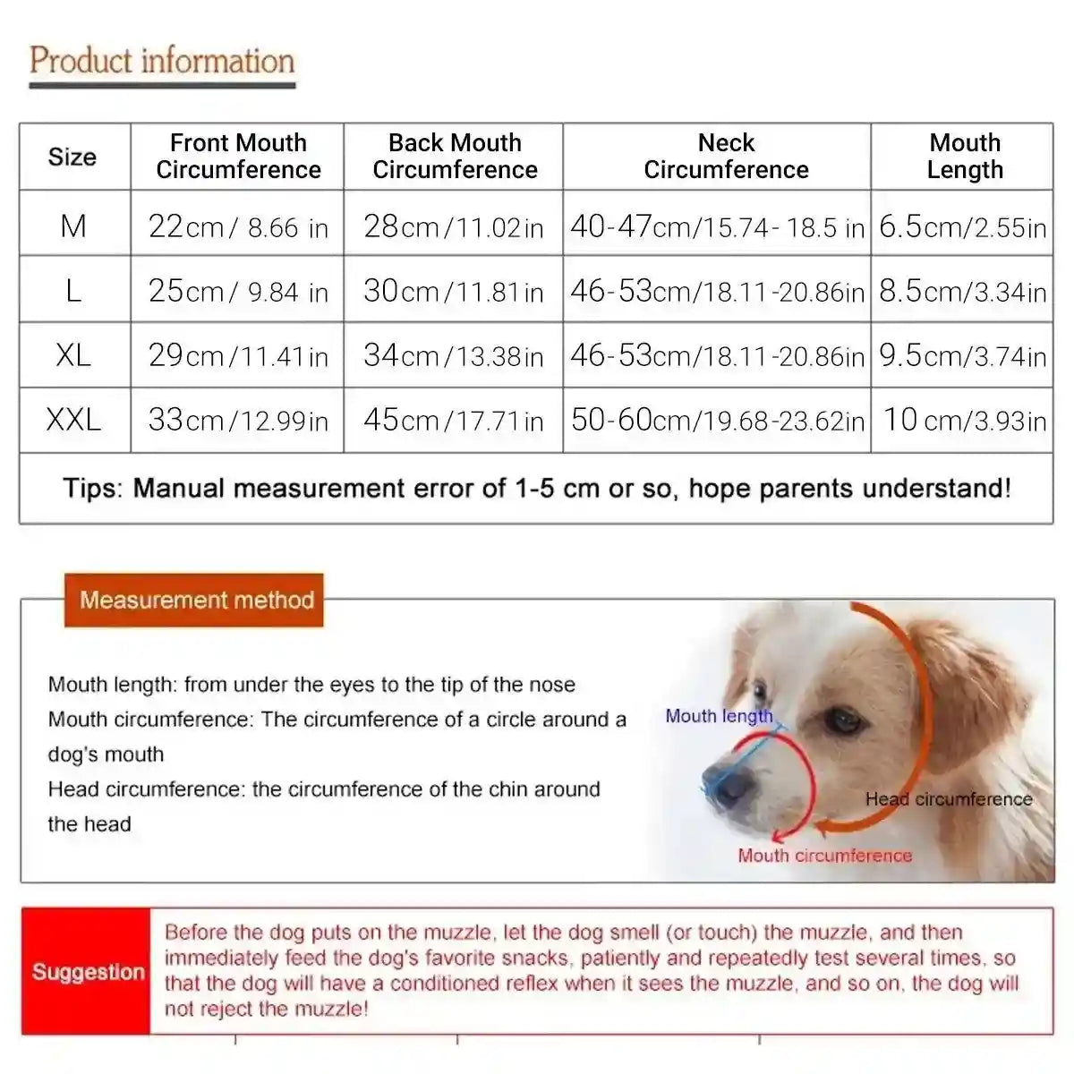 Durable Dog Mouth Guard with Stainless Steel Basket & Adjustable Straps