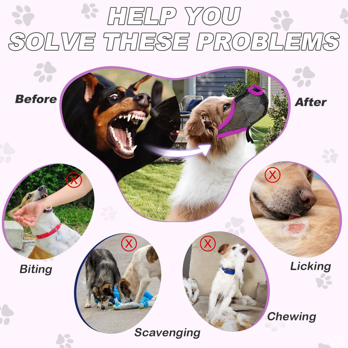 Dog Breathable Muzzle With Adjustable Strap