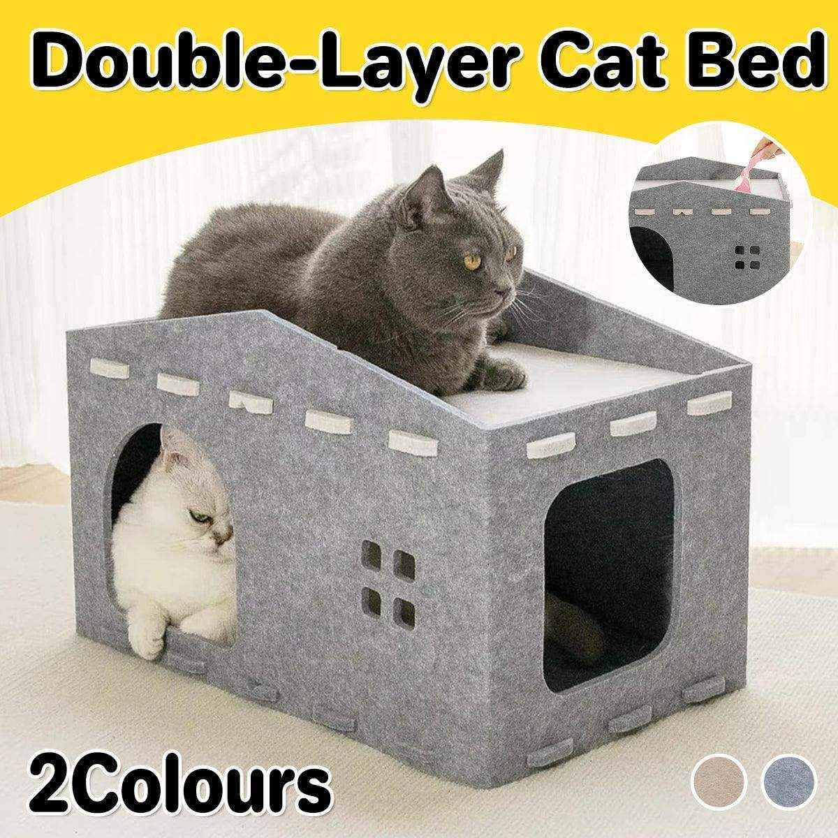modern cat bed for indoor use with multiple entry points