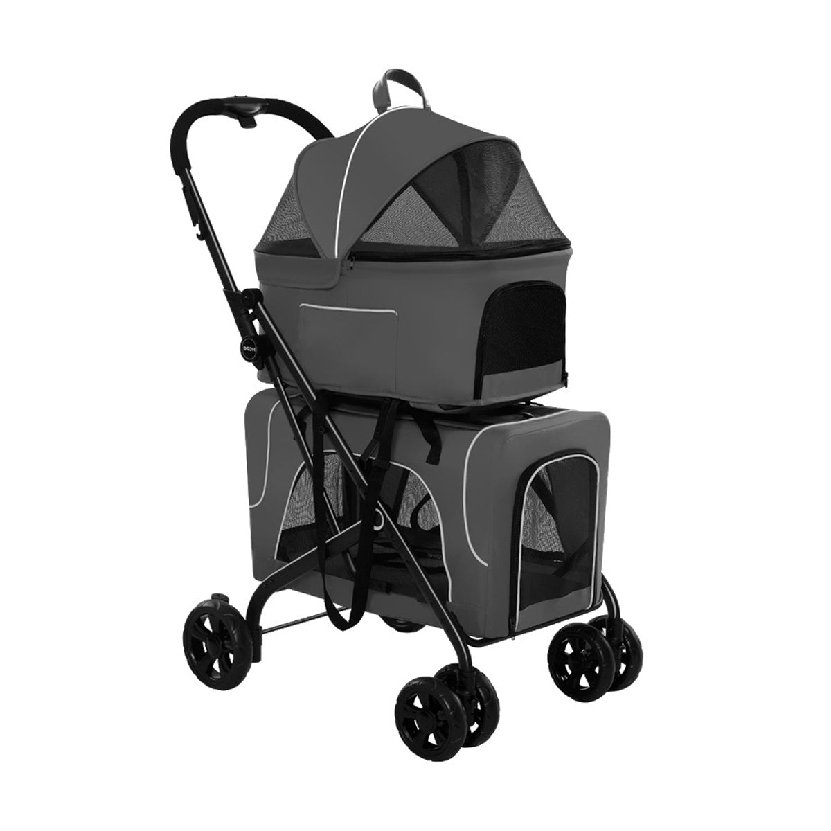 3-In-1 Double Deck Pet Stroller With Carrier
