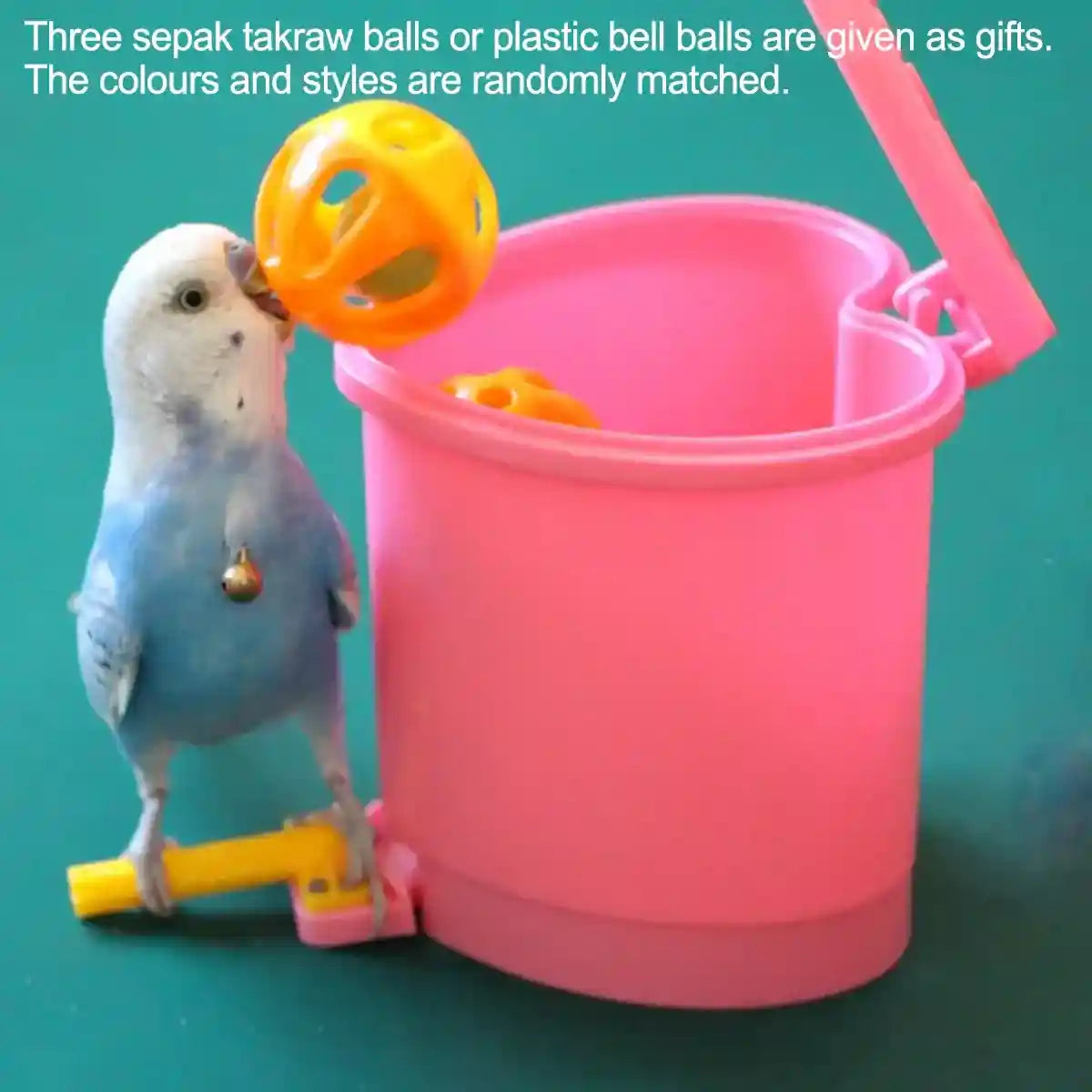 Interactive Bird Toy Set with Training Balls and Bucket for Parrots