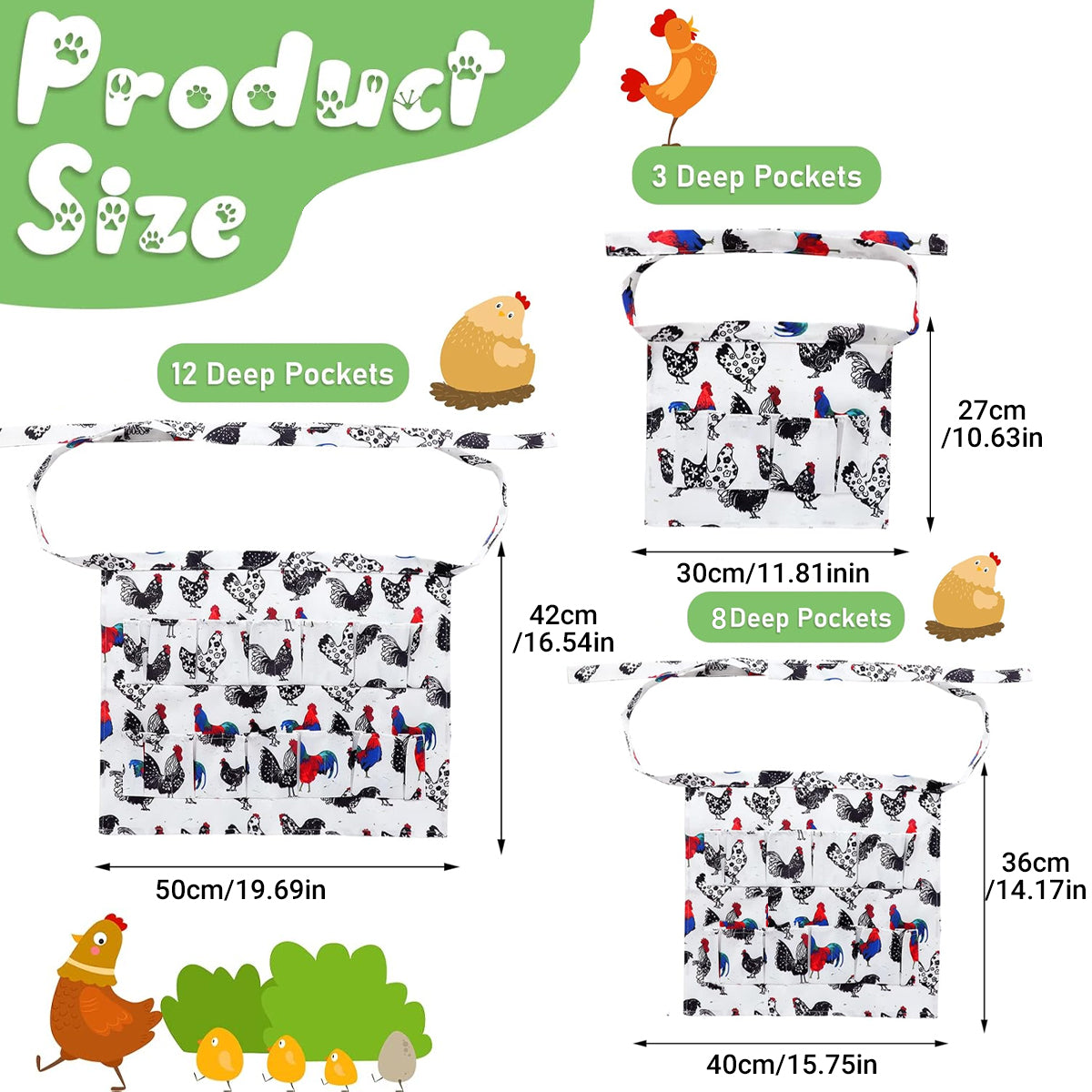 Egg Collecting Apron With Deep Pockets