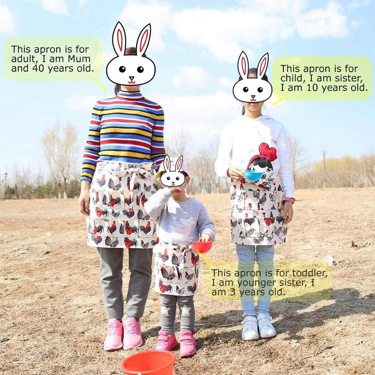 Egg Collecting Apron With Deep Pockets