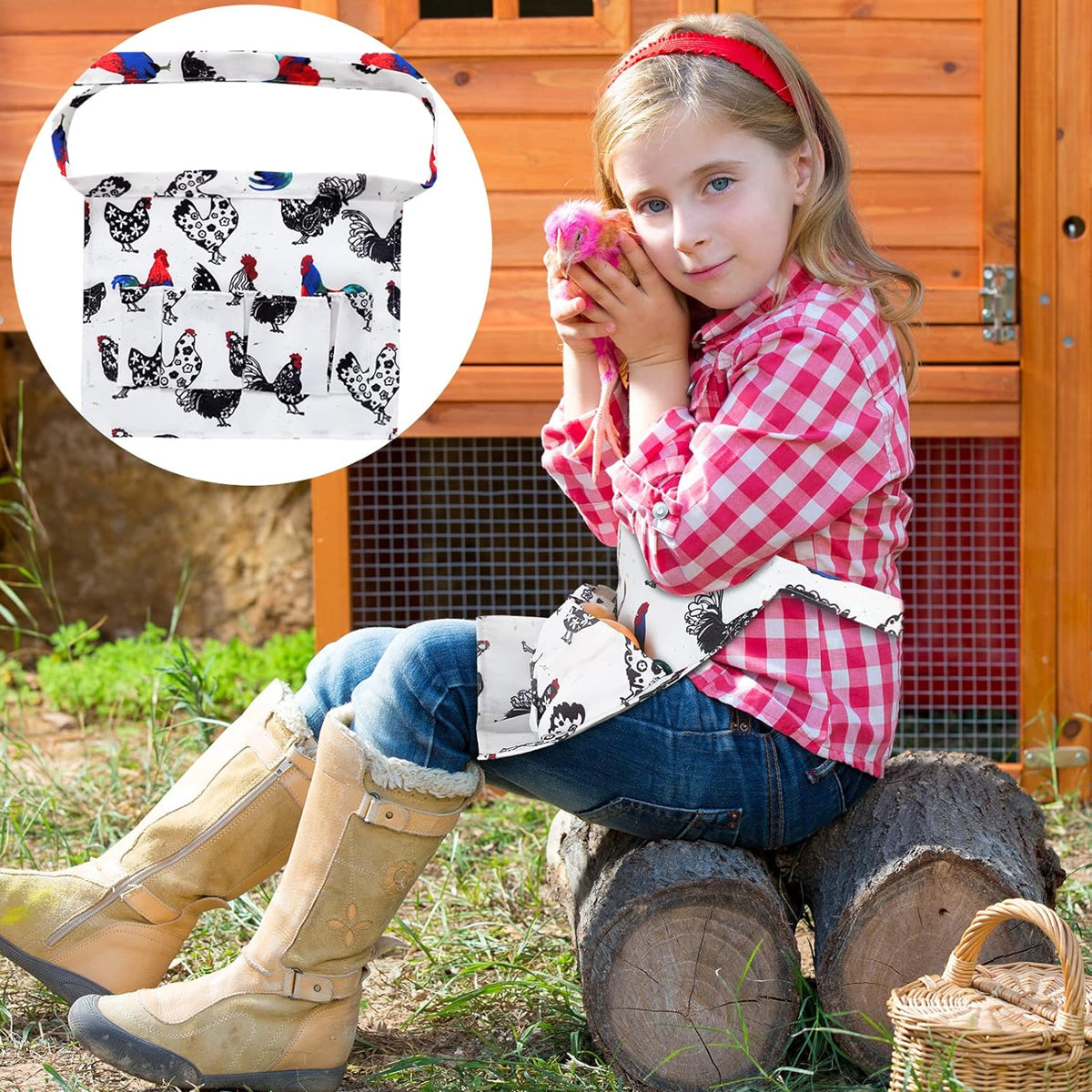 Egg Collecting Apron With Deep Pockets