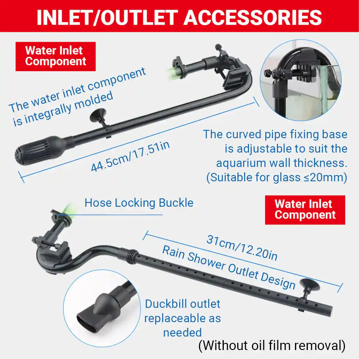 External Aquarium Filter Canister 24W 3-Layer High-Flow 1000L/h System