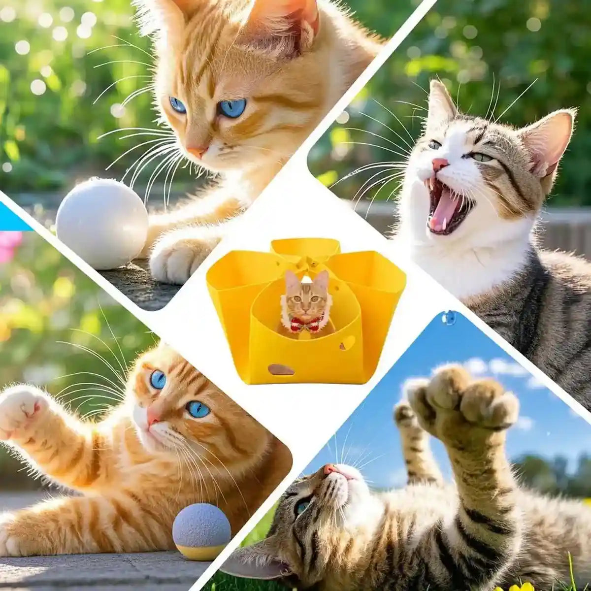 Felt Cat House Multi-Shape Convertible Cat Bed & Play Toy