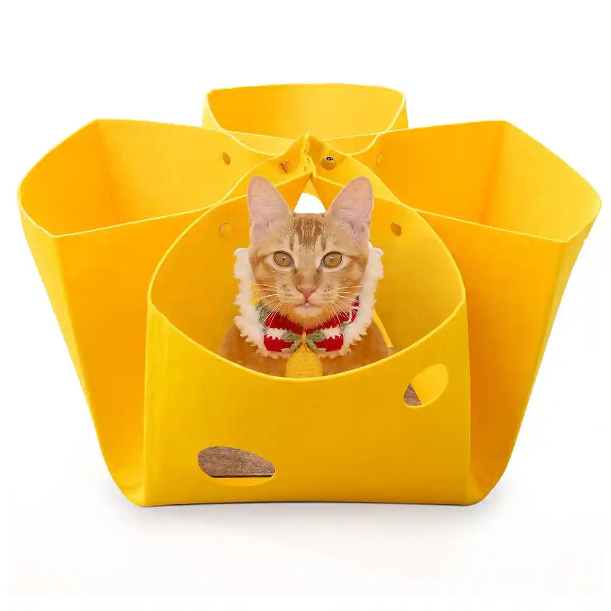 Felt Cat House Multi-Shape Convertible Cat Bed & Play Toy