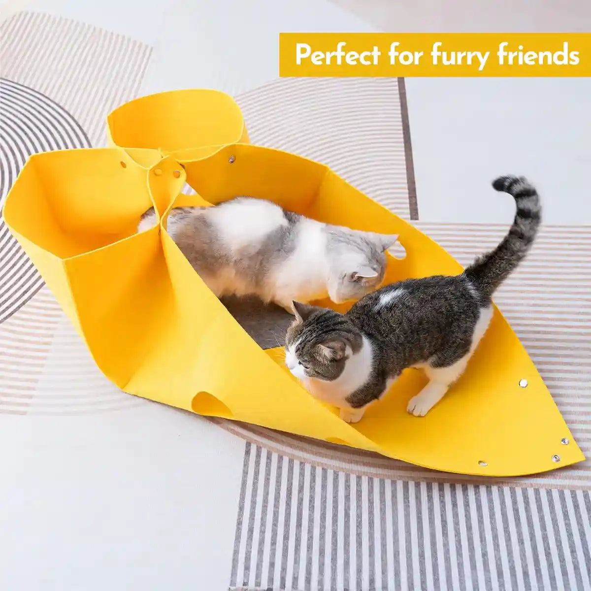 Felt Cat House Multi-Shape Convertible Cat Bed & Play Toy