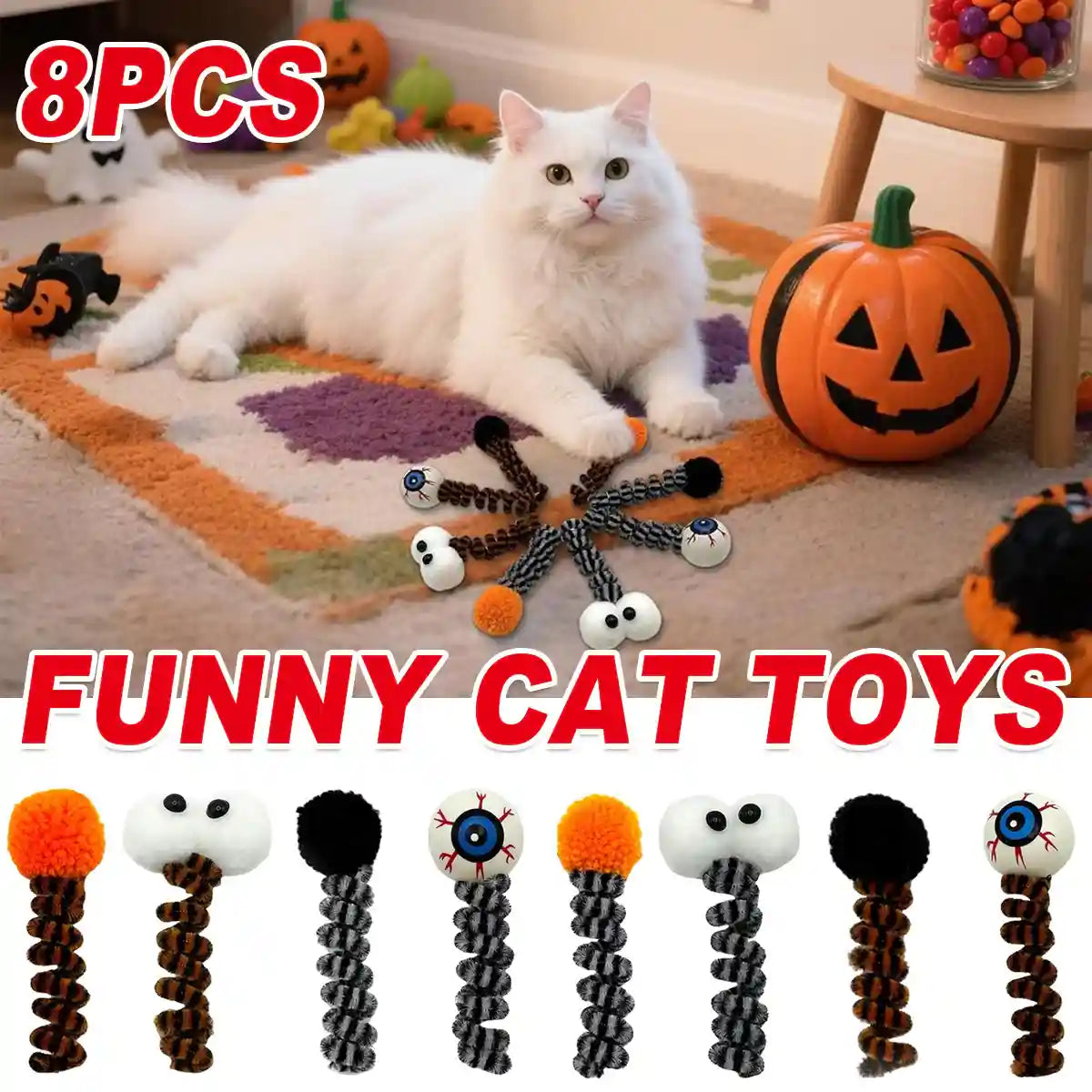 Halloween Funny Cat Toys (8PCS Set)