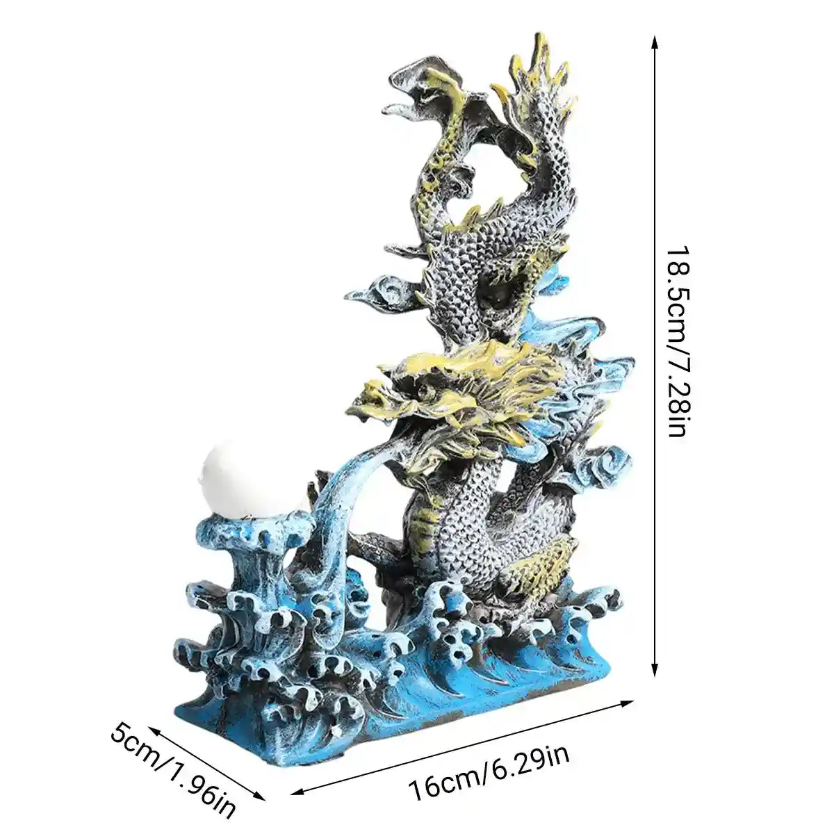 Mythical Oriental Dragon Aquarium Ornament for Tank Décor and Fish Shelter