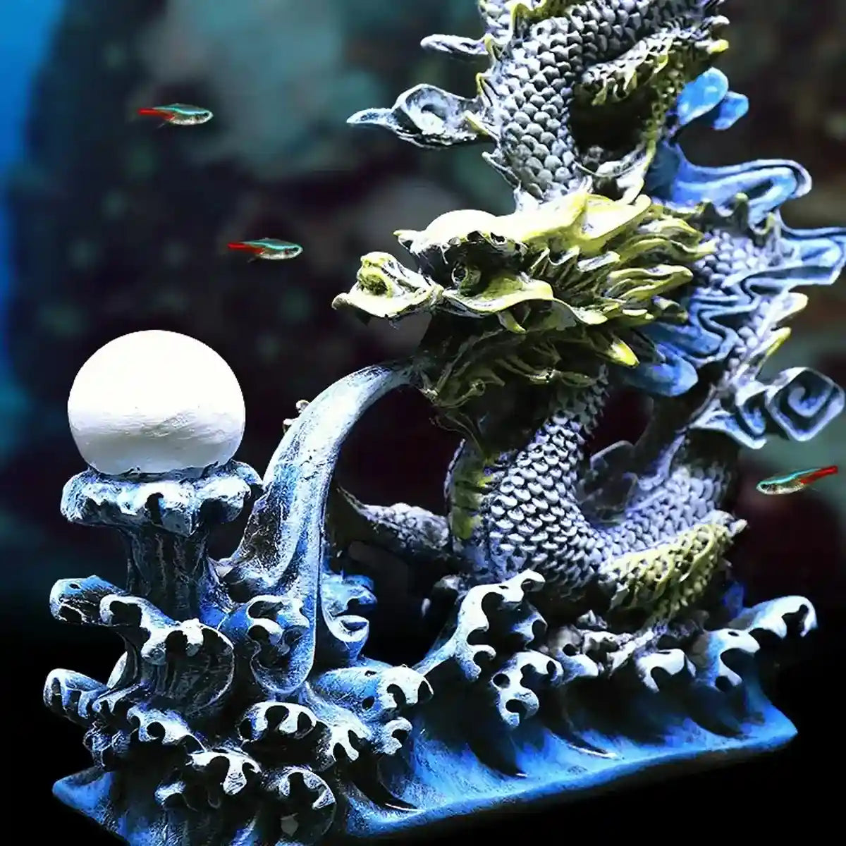 Mythical Oriental Dragon Aquarium Ornament for Tank Décor and Fish Shelter