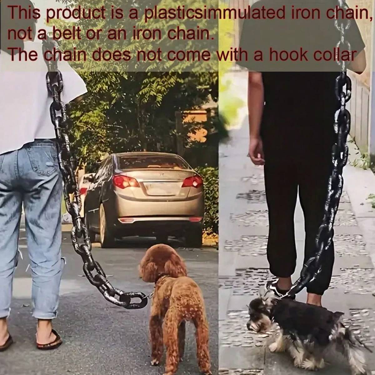 Fake Big Dog Chain Leash for Small Dogs