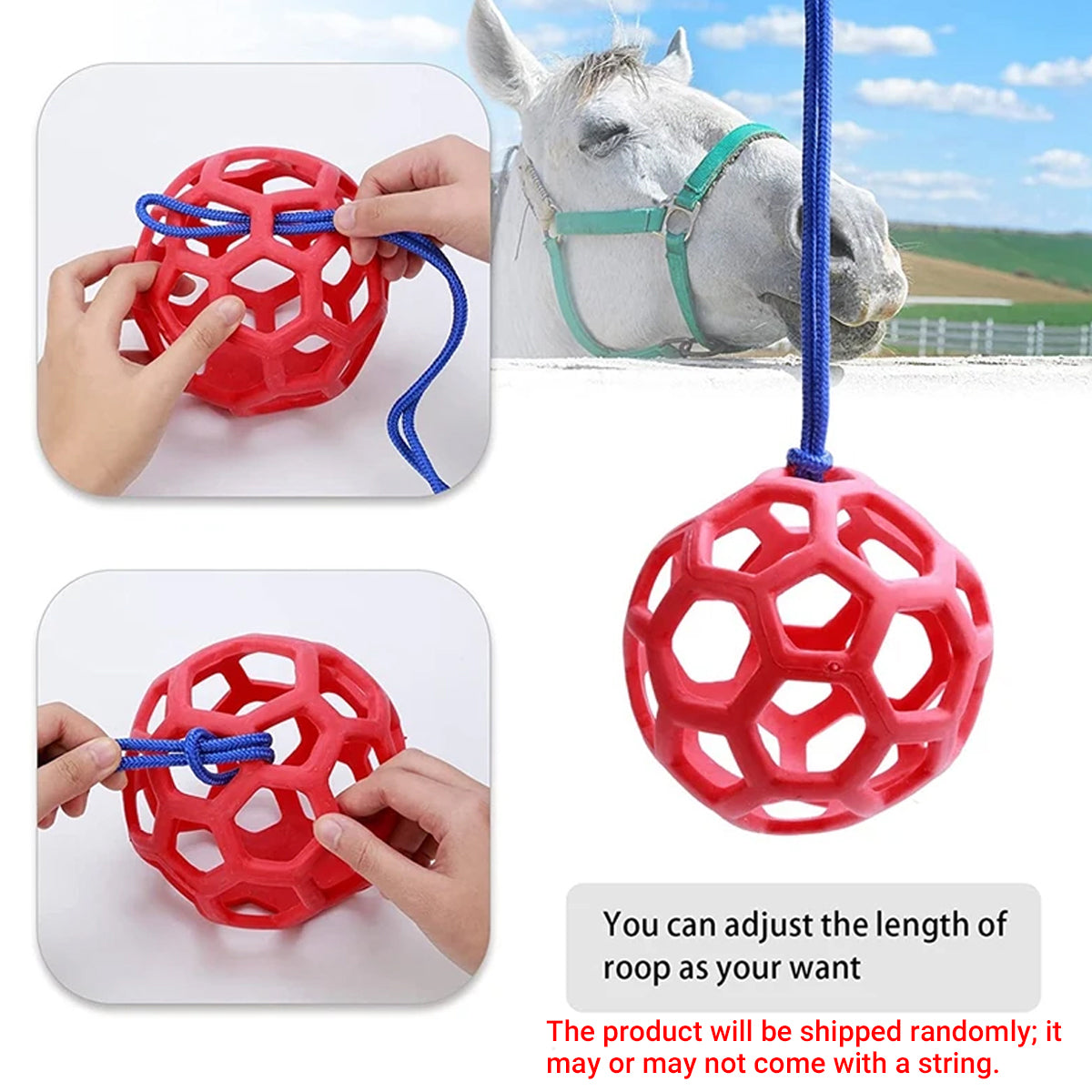 Hanging Hay Feeders Stable Feed Polo Feeding Balls Toy for Horses and Livestock