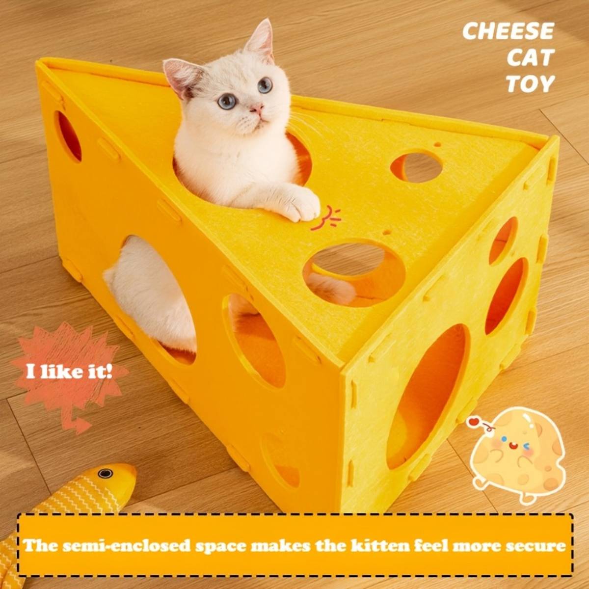 Felt Cheese Wedge Cat Bed