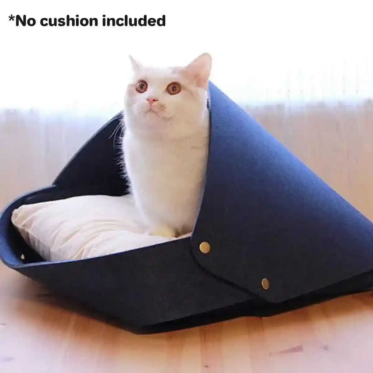 Semi-Enclosed Felt Cat Bed Comfortable & Stylish Cat Nest 3 Colors