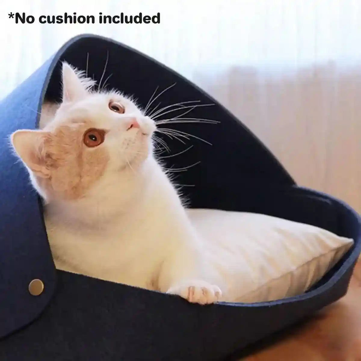 Semi-Enclosed Felt Cat Bed Comfortable & Stylish Cat Nest 3 Colors
