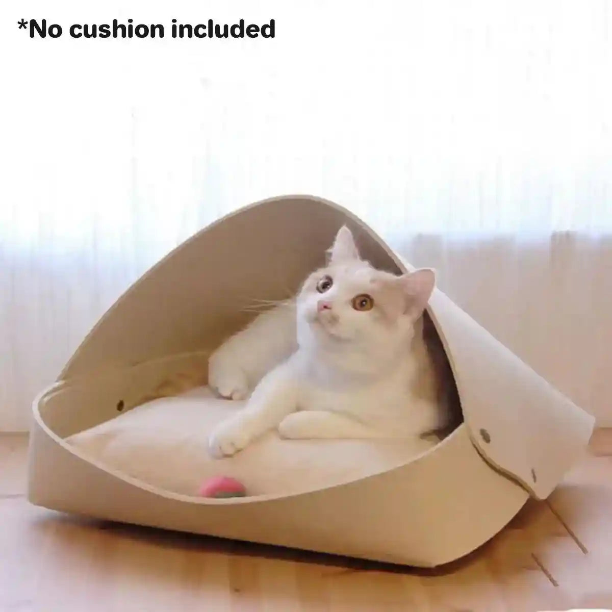 Semi-Enclosed Felt Cat Bed Comfortable & Stylish Cat Nest 3 Colors
