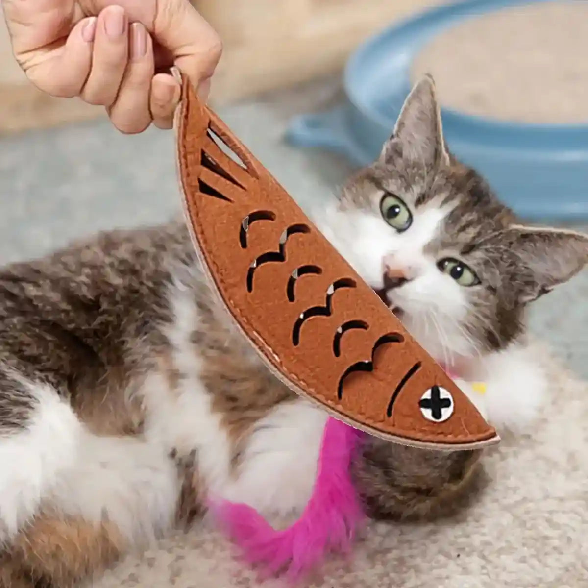 Felt Fish Snuffle Toy for Cats and Dogs