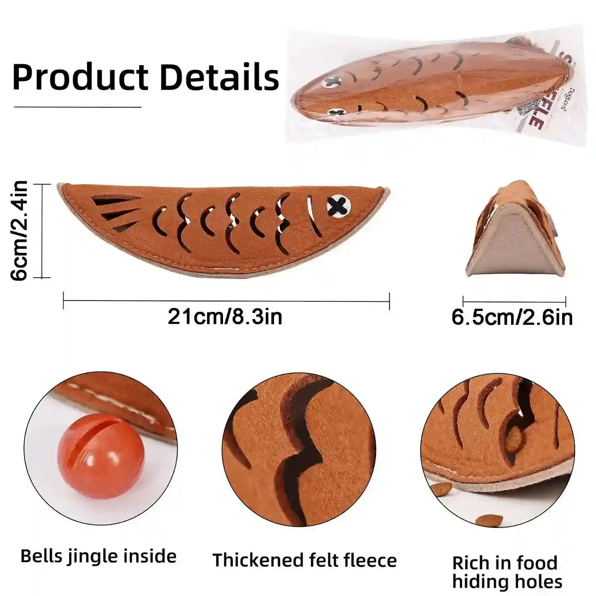 Felt Fish Snuffle Toy for Cats and Dogs