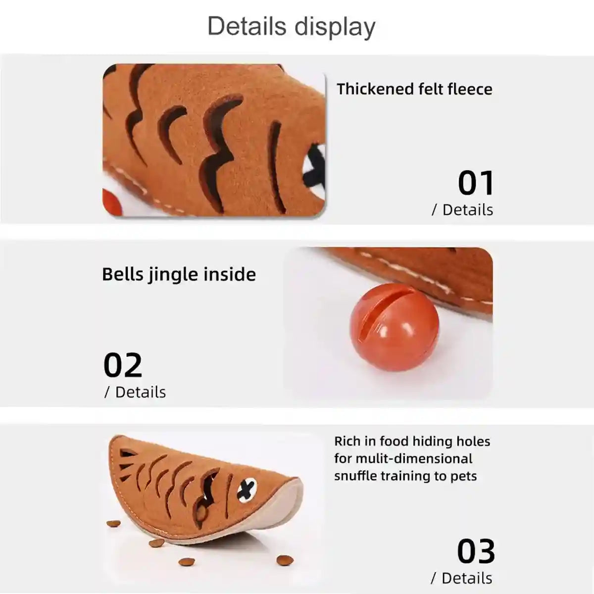 Felt Fish Snuffle Toy for Cats and Dogs