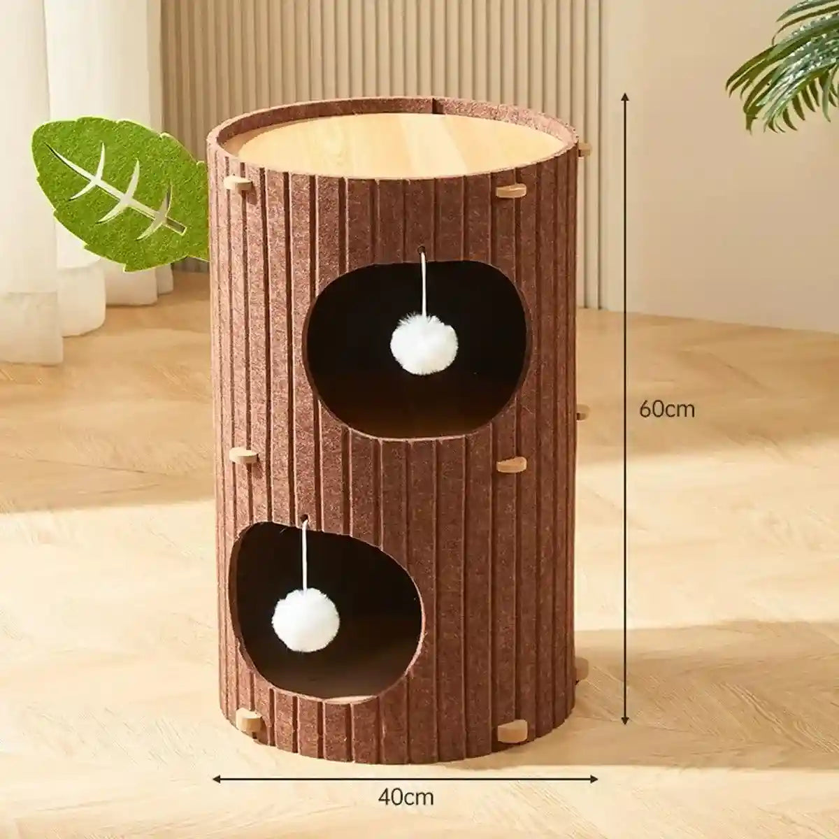Stylish Multi-Layer Tree Trunk Cat House Indoor for Rest & Play
