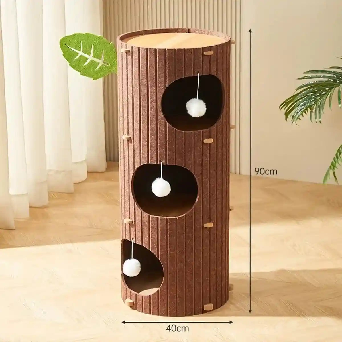 Stylish Multi-Layer Tree Trunk Cat House Indoor for Rest & Play