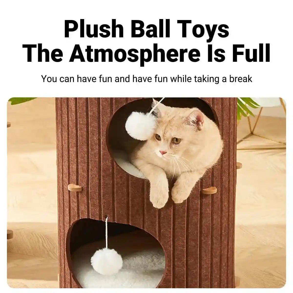 Stylish Multi-Layer Tree Trunk Cat House Indoor for Rest & Play