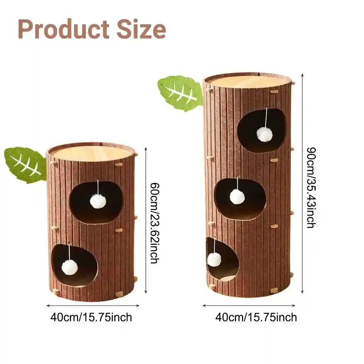 Stylish Multi-Layer Tree Trunk Cat House Indoor for Rest & Play