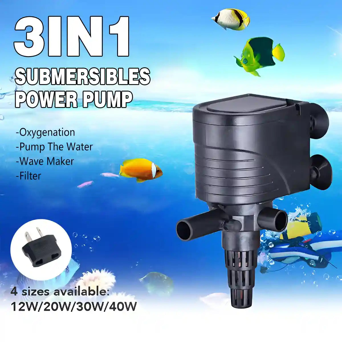 3in1 Efficient Internal Aquarium Filter 3-in-1 Filtration System