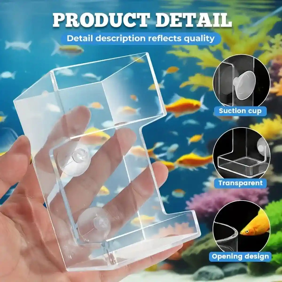 Fish Tank Feeder Box with Suction Cups