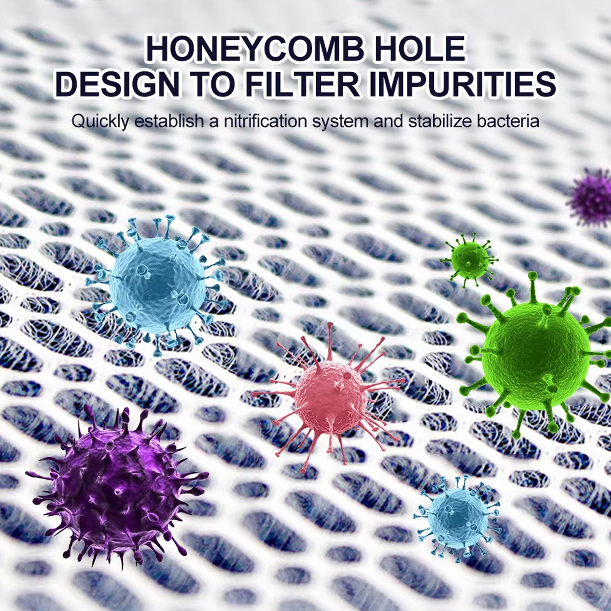 8D Fish Tank Filter Cotton Pad (2PCS) High Density Aquarium Media