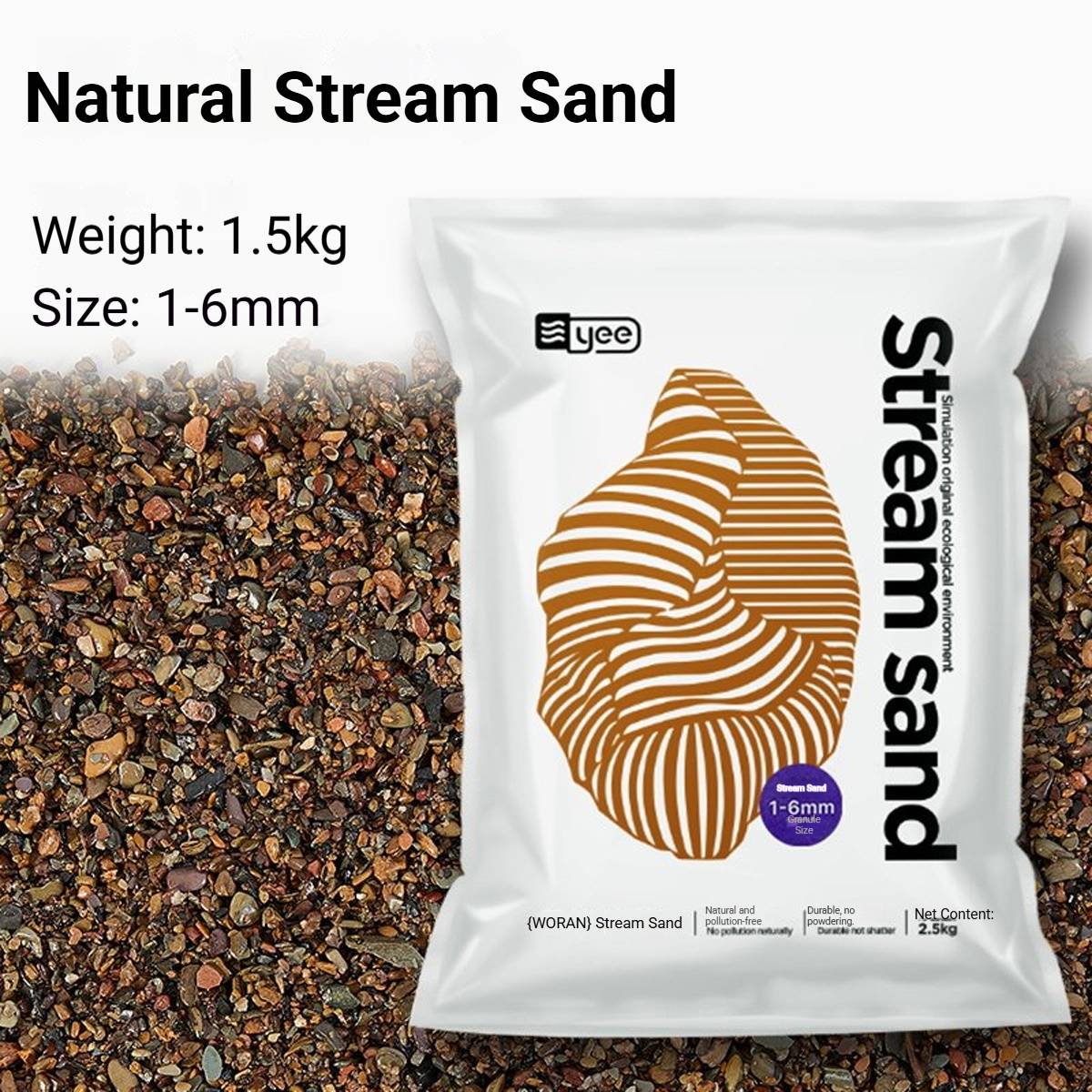 Volcanic Aquarium Sand 6MM - Yee Stream Stone Bottom Substrate