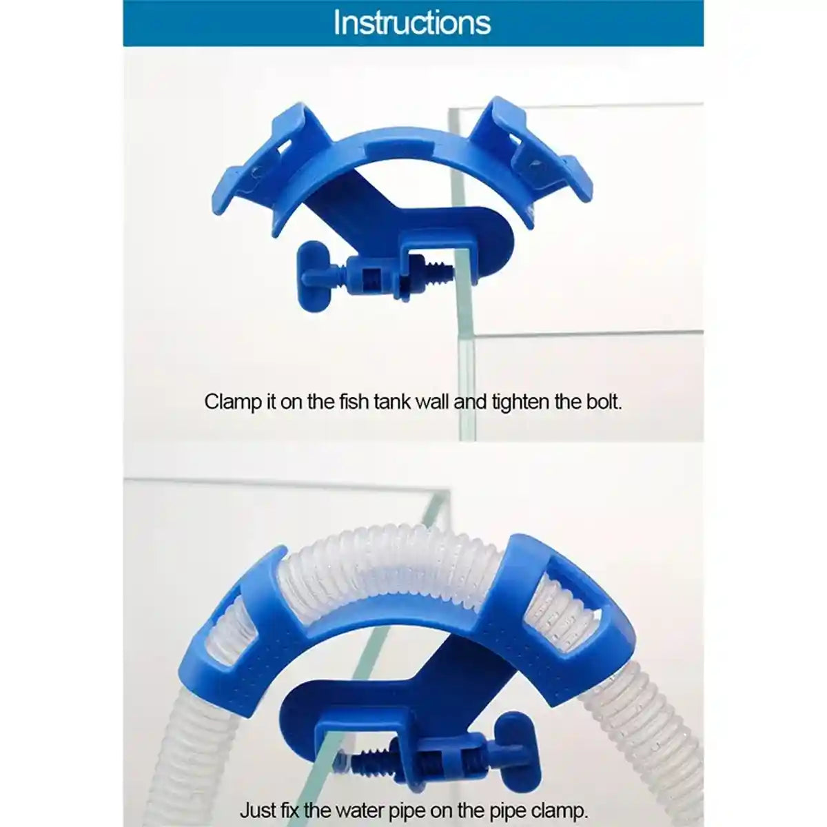 Aquarium Water Pipe Fixing Clip Hose Holder Clamp For Tank Cleaning